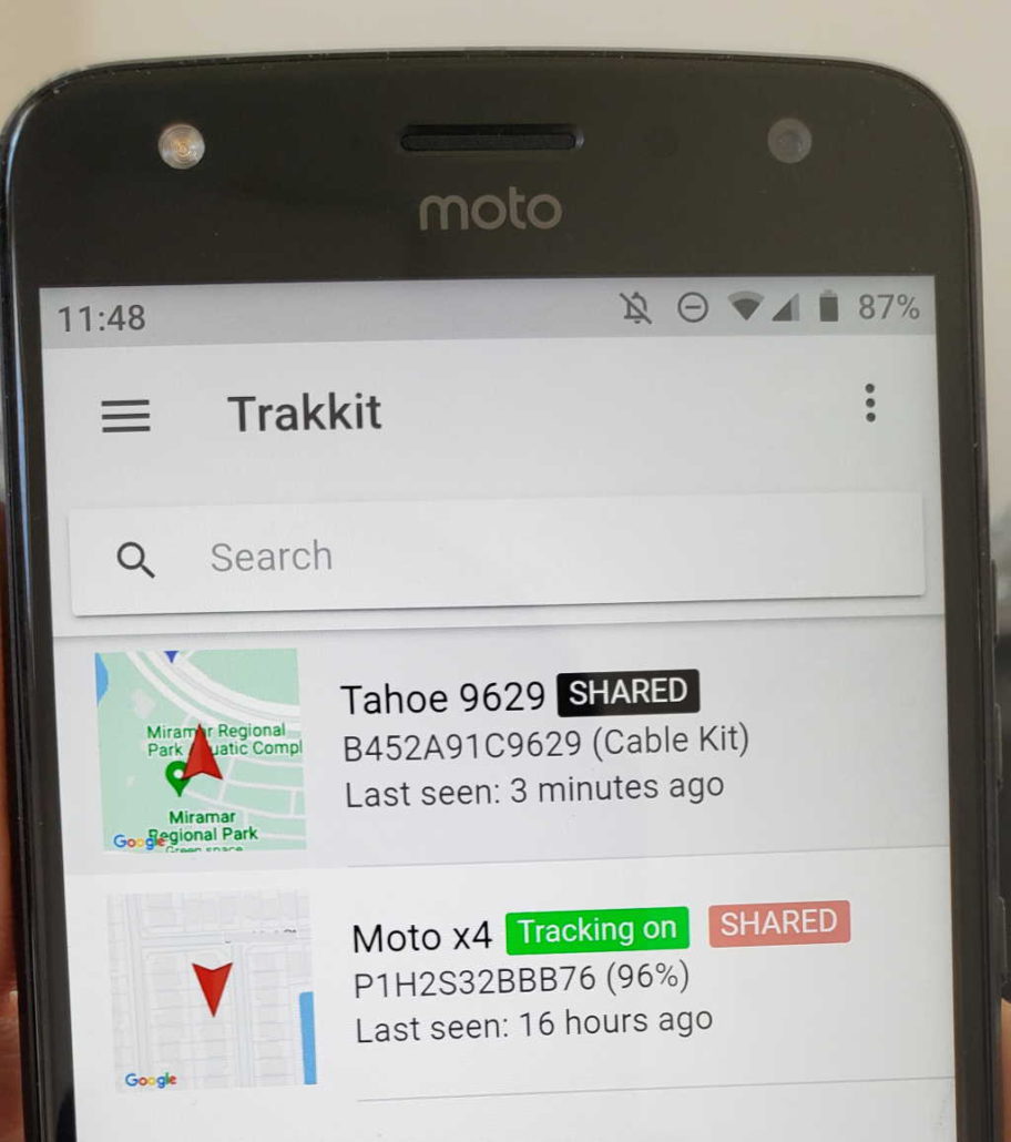 trakkit app - gps tracker for car
