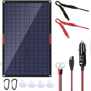 Best Solar Panel for Dump Trailer Battery Life - OYMSAE 30 Watt 12 Volt Solar Panel