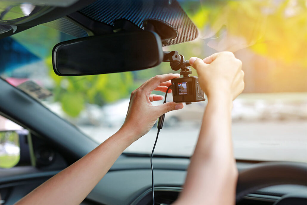 Front camera installation on car